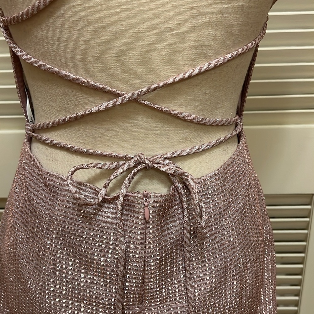Lulus Earned Your Win Metallic Lace-Up Mini
Dress in Pink, Size Medium, NWT - Picture 10 of 17
